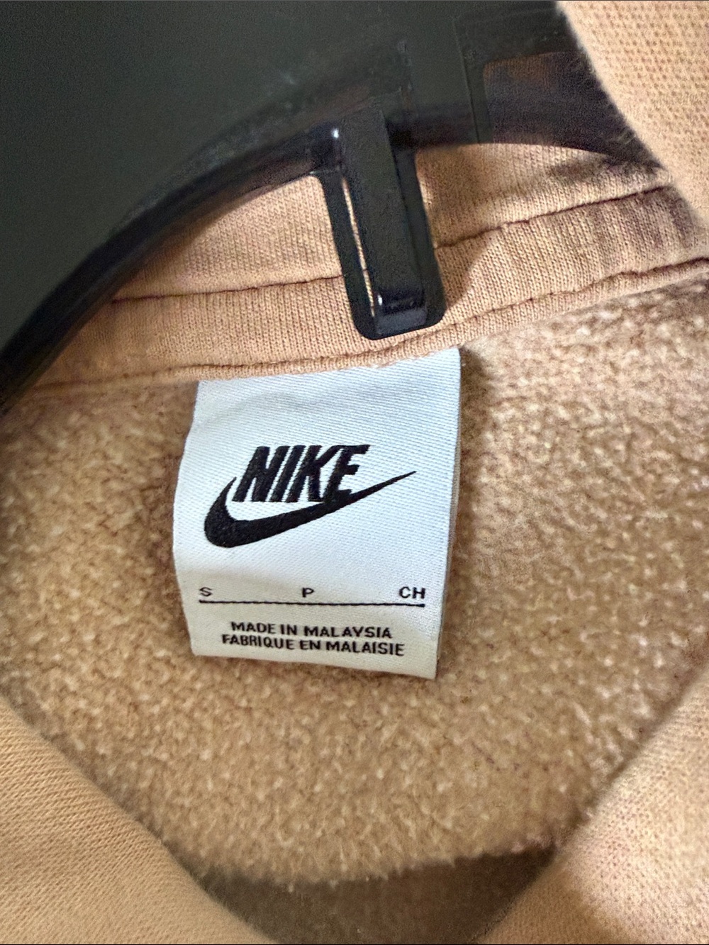 Nike Womens Phoenix Fleece Oversized Cropped Tan Hoodie Small - Picture 5 of 8